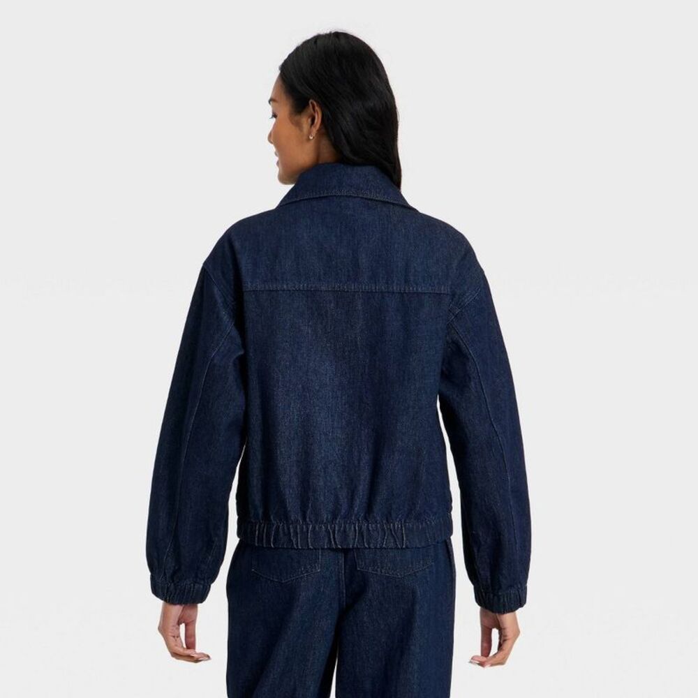 Open Box - A New Day - Women's Denim Jacket - A New Day Indigo Dark Wash Blue - Picture 2 of 3